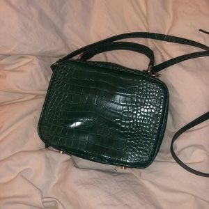 Zara Croc Embossed Crossbody Bag